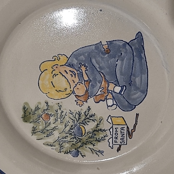 RARE LOUISVILLE STONEWARE COOKIES FOR SANTA PLATE - Picture 2 of 4